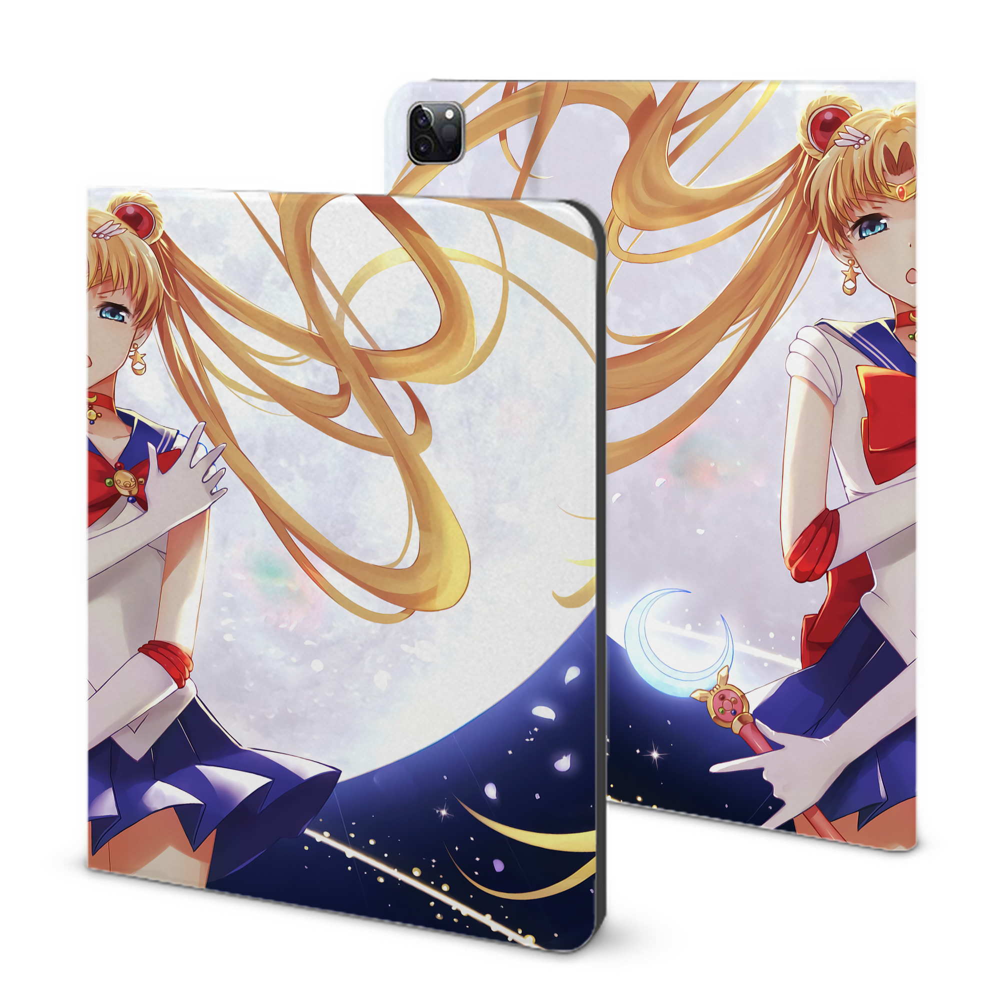 （画像用） 美少女戦士セーラームーン Sailor Moon IPad ケース ブック型 PUレザー TPU 耐衝撃 軽量 薄型 ペン収納なし 全面保護 IPad 各モデル対応